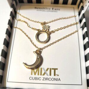 Mixit Gold Tone 3-pc Moon Star Jewelry Set